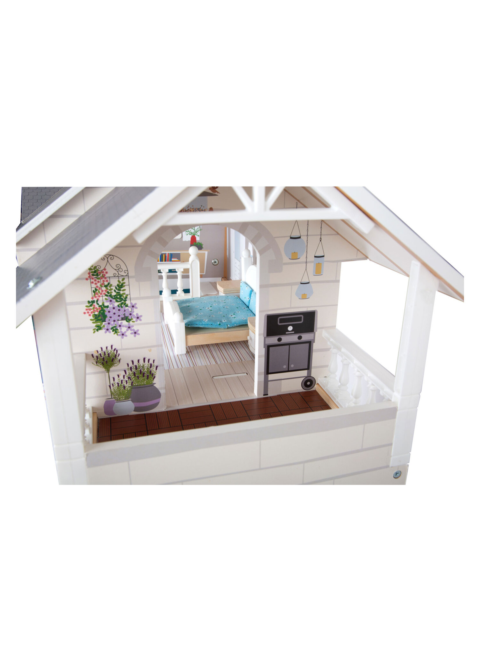 Small foot  Houten urban villa poppenhuis met accessoires, 13 delig