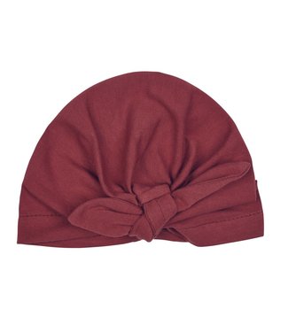 Tulband mutsje newborn Bordeaux