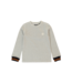 Lichtgrijze sweatshirt met oranje mouwboord