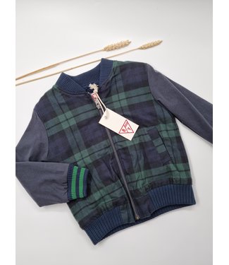 Bombjacket blauw / groen geruit boys