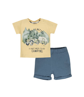 EMC Blauw gele boys set need to camping