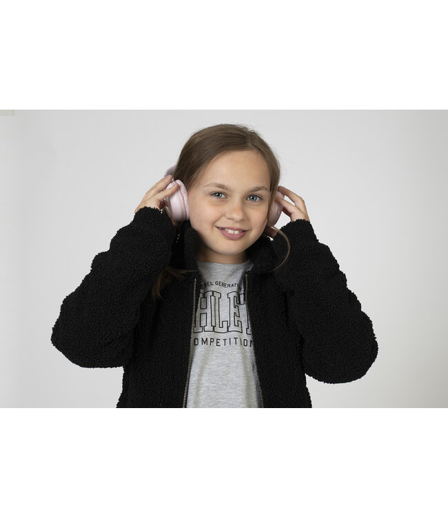 Zwart wollige jacket met rits