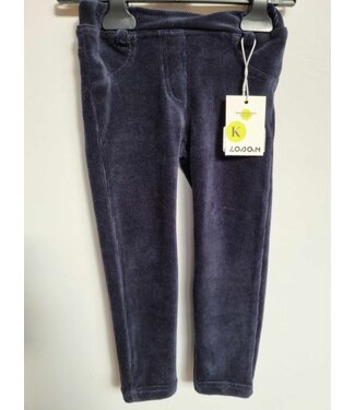 Losan Velours legging donkerblauw rib