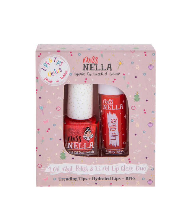 Miss Nella Set Nagellak en Lipgloss Fairy Kiss Red