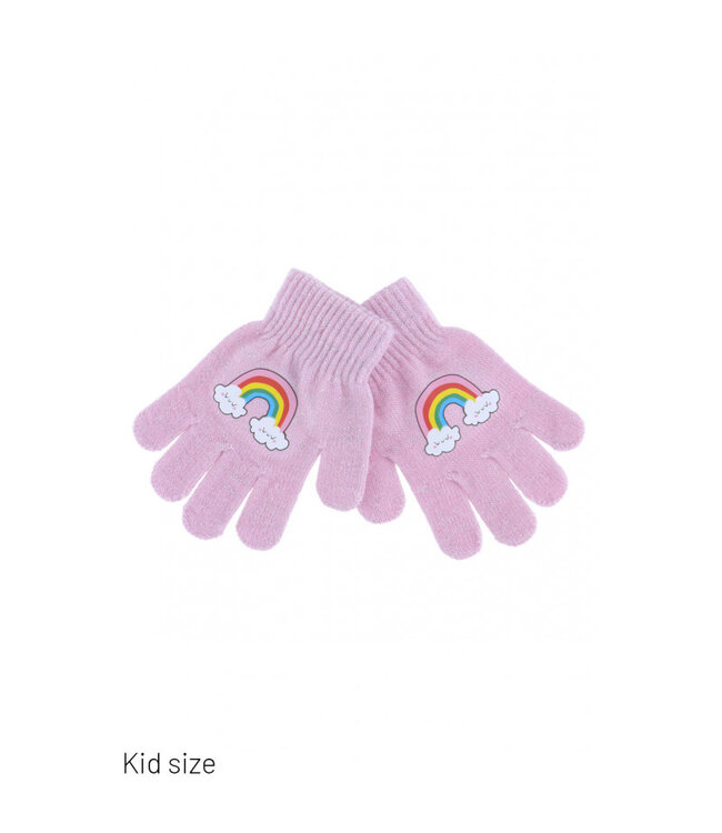 Handschoenen glitter lila regenboog