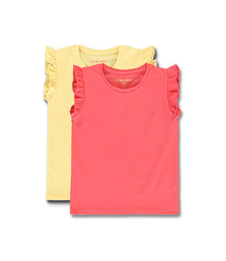 Lemon Beret Duopack Tshirts geel/ fushia