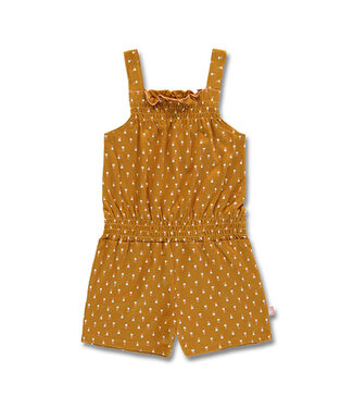 Lemon Beret Jumpsuit oker bruin flowers