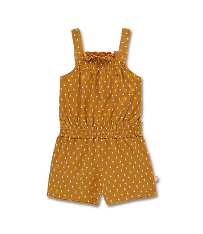 Lemon Beret Jumpsuit oker bruin flowers