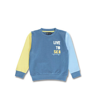 Lemon Beret Sweater blauw geel live to skate