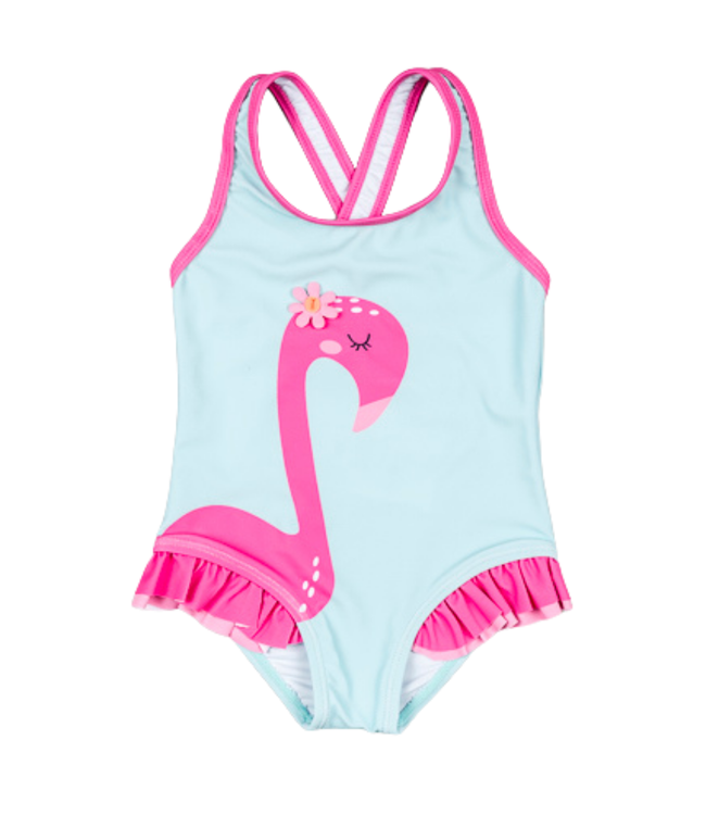 Losan Flamingo badpak lichtblauw little