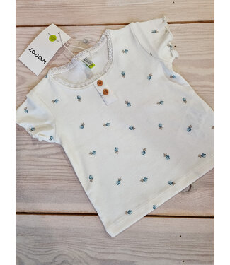 Losan Tshirt mini bloemetjes rib ecru