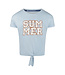 No Way Monday Tshirt met knoop lichtblauw summer