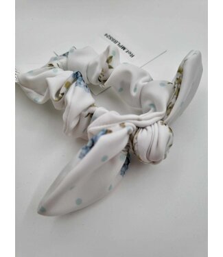 Meia Pata Scrunchie Blue Flowers