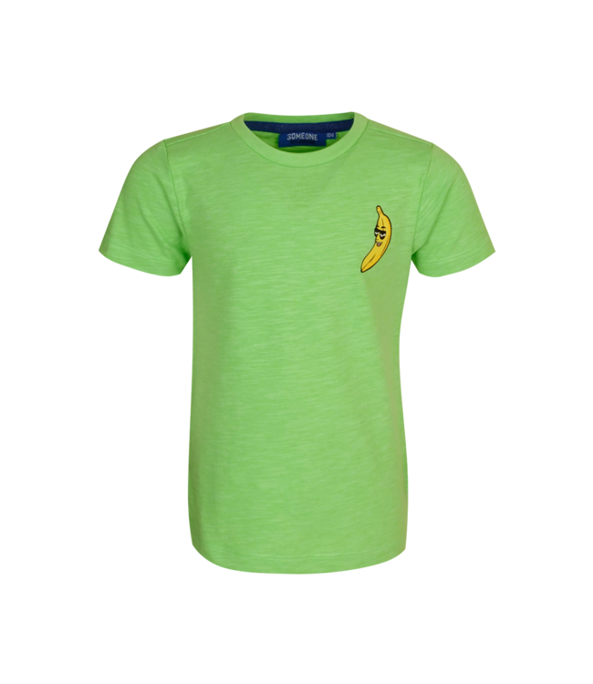 Someone T-shirt fluo groen Banana