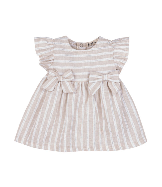 EMC Beige jurk strikken stripes