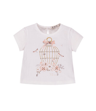 EMC Top wit Fly away roze