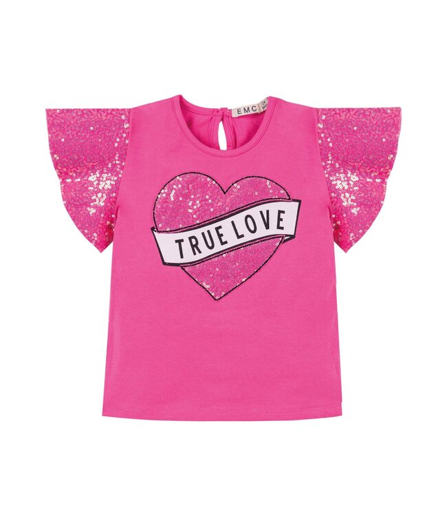 EMC Fuchsia t-shirt True Love glitter