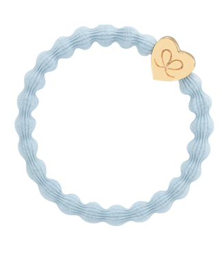 By Eloise Haar armband Gold Heart Sky Blue