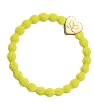 By Eloise Haar armband Gold Heart Sunshine yellow