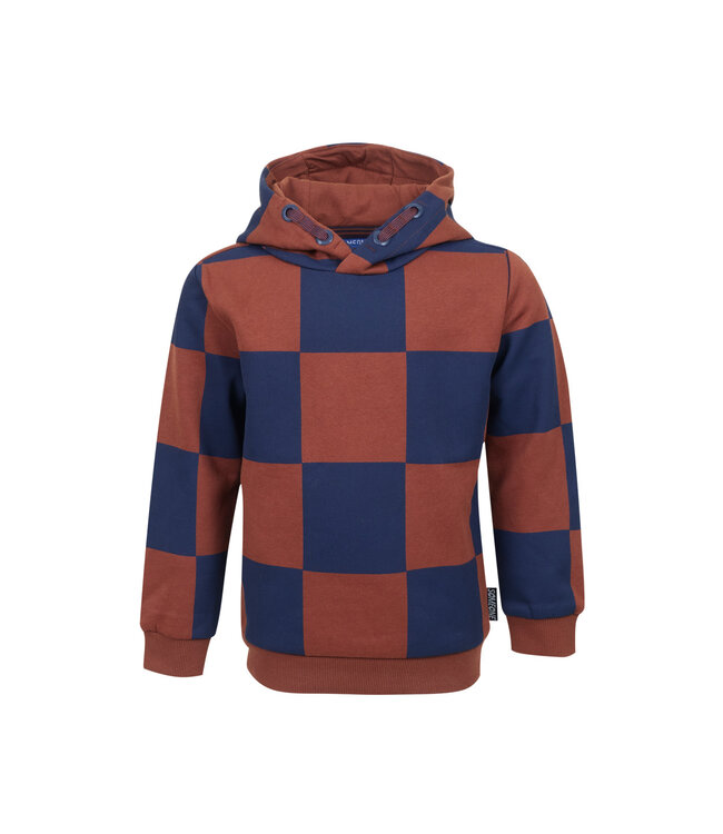 Someone Hoodie geruit bruin/blauw