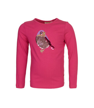 Someone Longsleeve donkerroze paillet vogel