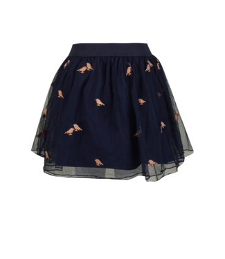 Someone Rok blauw tule vogels