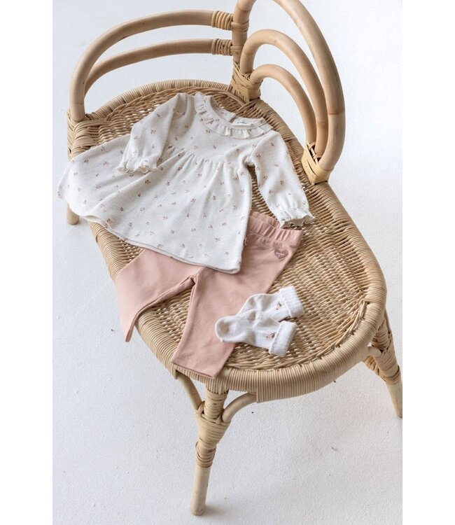 Feetje Jurk rib Little Rosebud ecru