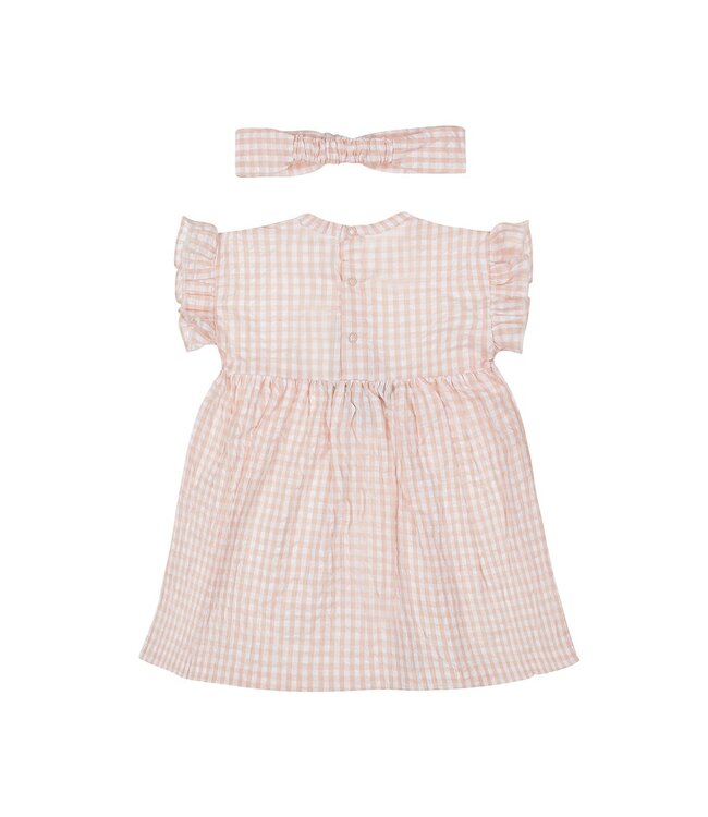 Dirkje Koraal vichy jurk met haarband