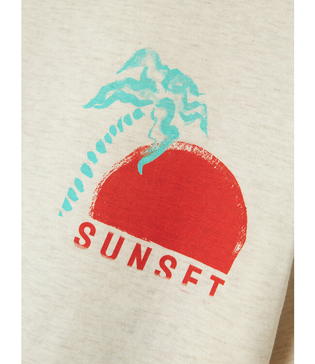 name it T-Shirt Beige melange Sunset