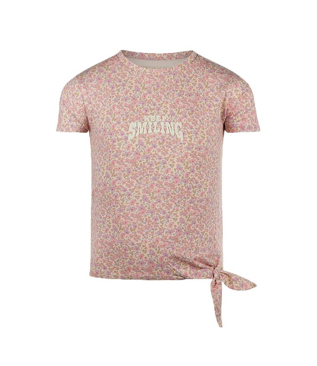 Koko Noko T-Shirt knoop flowers lila roze