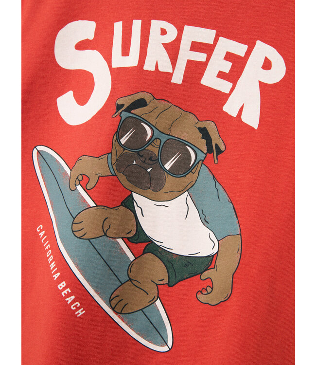 name it T-Shirt Surfer rood dog