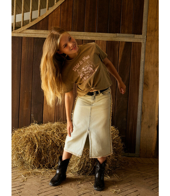 name it Vintage denim rok met split