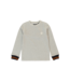Lichtgrijze sweatshirt met oranje mouwboord