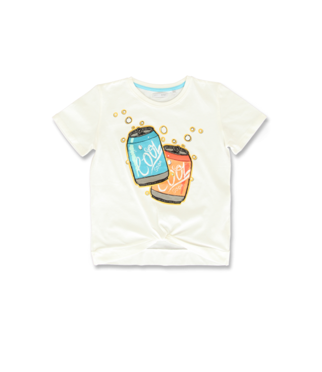 Lemon Beret Tshirt met knoop Lemonade ecru