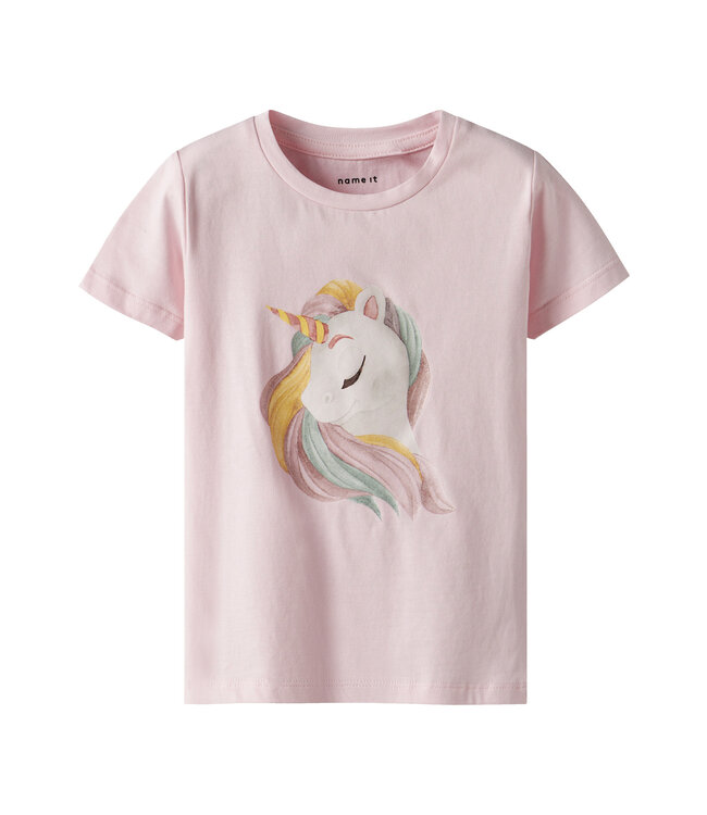 name it T-Shirt roze unicorn