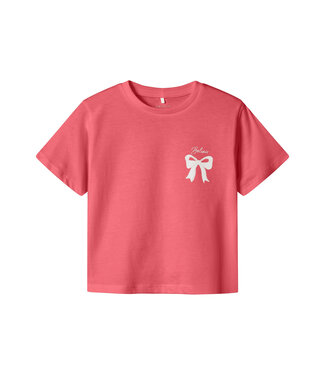 name it T-Shirt rood roze strik