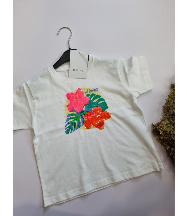 T-Shirt wit Bo Aloha