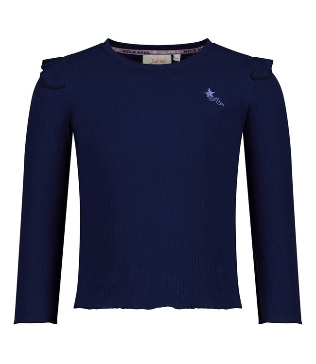 Jubel Longsleeve rib blauw Wild Soul
