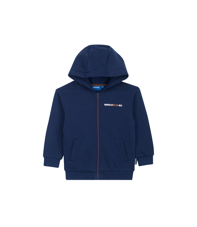 Someone Sweater met rits Willem blauw