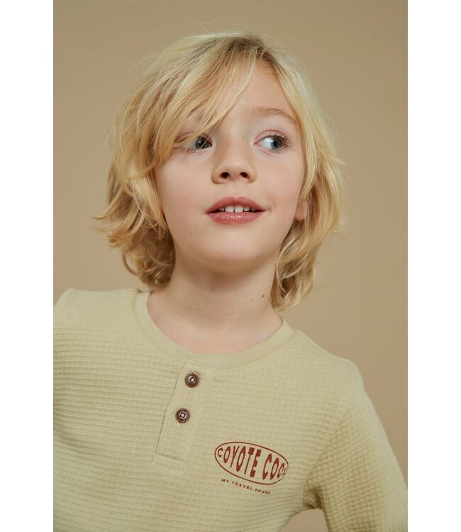 Sturdy Longsleeve donker ecru wafel chasing trails