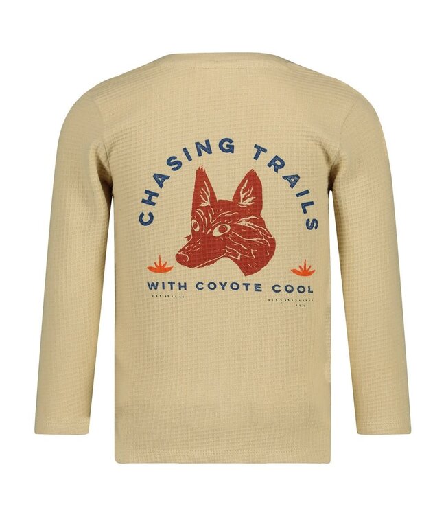 Sturdy Longsleeve donker ecru wafel chasing trails