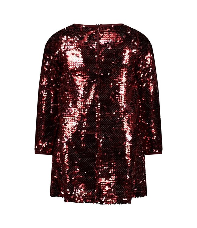 Jubel Jurk pailletten Queen of hearts Bordeaux