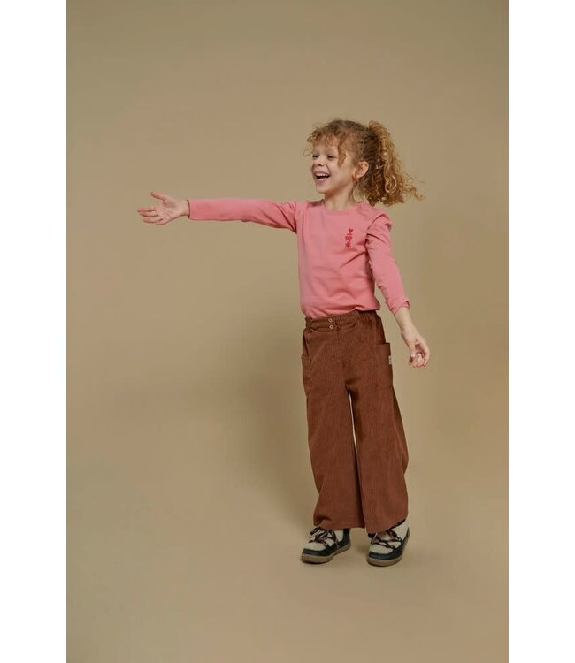 Jubel Wide leg velours bruin Queen of hearts