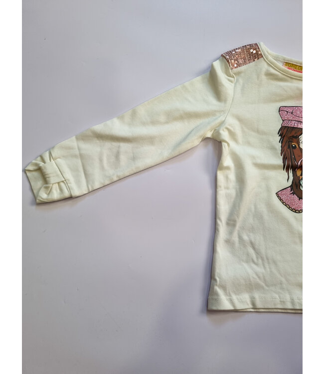 Someone Longsleeve paard Bonjour ecru