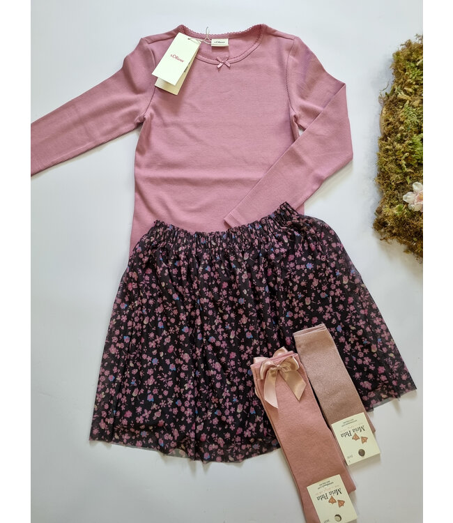 s.Oliver Rokje bloemig roze antraciet