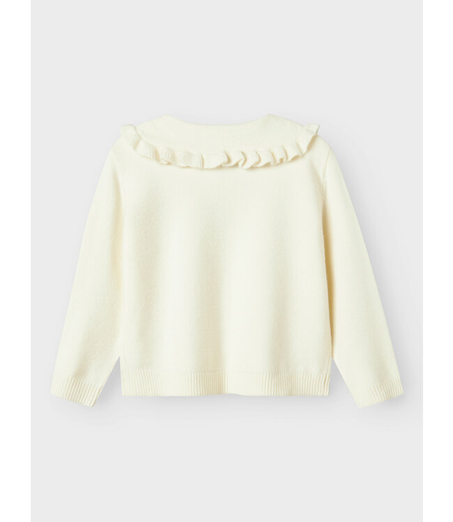 name it Knit Nelinda met bloemig kraagje ecru