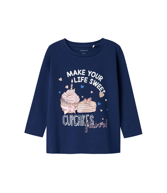 name it Longsleeve blauw sweet cupcakes