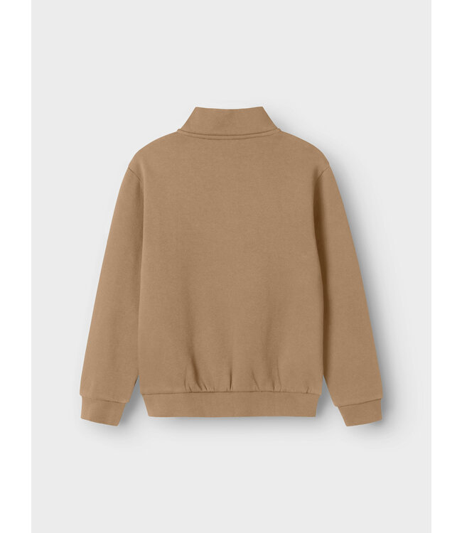 name it Sweater halve rits Cashemere bruin Studio