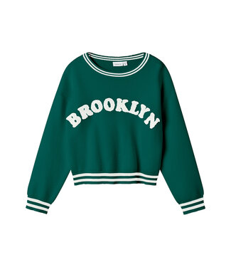 name it Sweater Brooklyn Groen witte boord