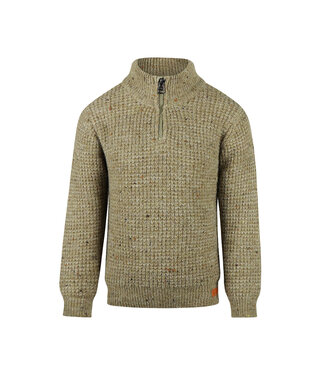Koko Noko Sweater met kraag en rits dusty green